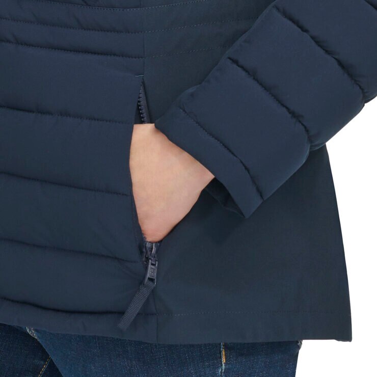 トミーヒルフィガー レディース キルトジャケット ネイビー L