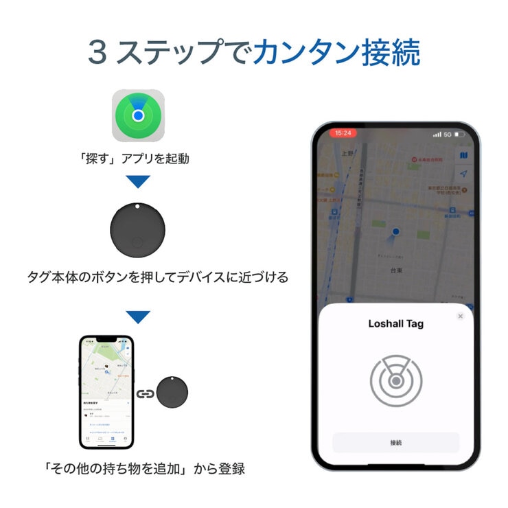 ローシャルタグ for iOS + フレーム取付式タグホルダー平型 ローシャルタグ for iOS + フレーム取付式タグホルダー平型