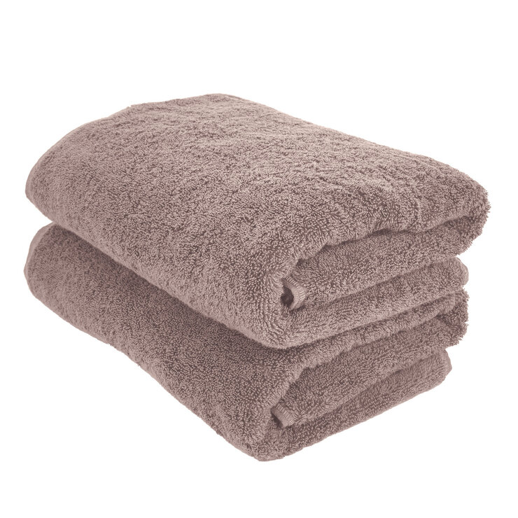 ふんわりボリュームバスタオル 2枚セット ピンクグレー
