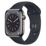Apple Watch Series8 GPS+Cellular 45mm グラファイトステンレススチールケースとミッドナイトスポーツバンド