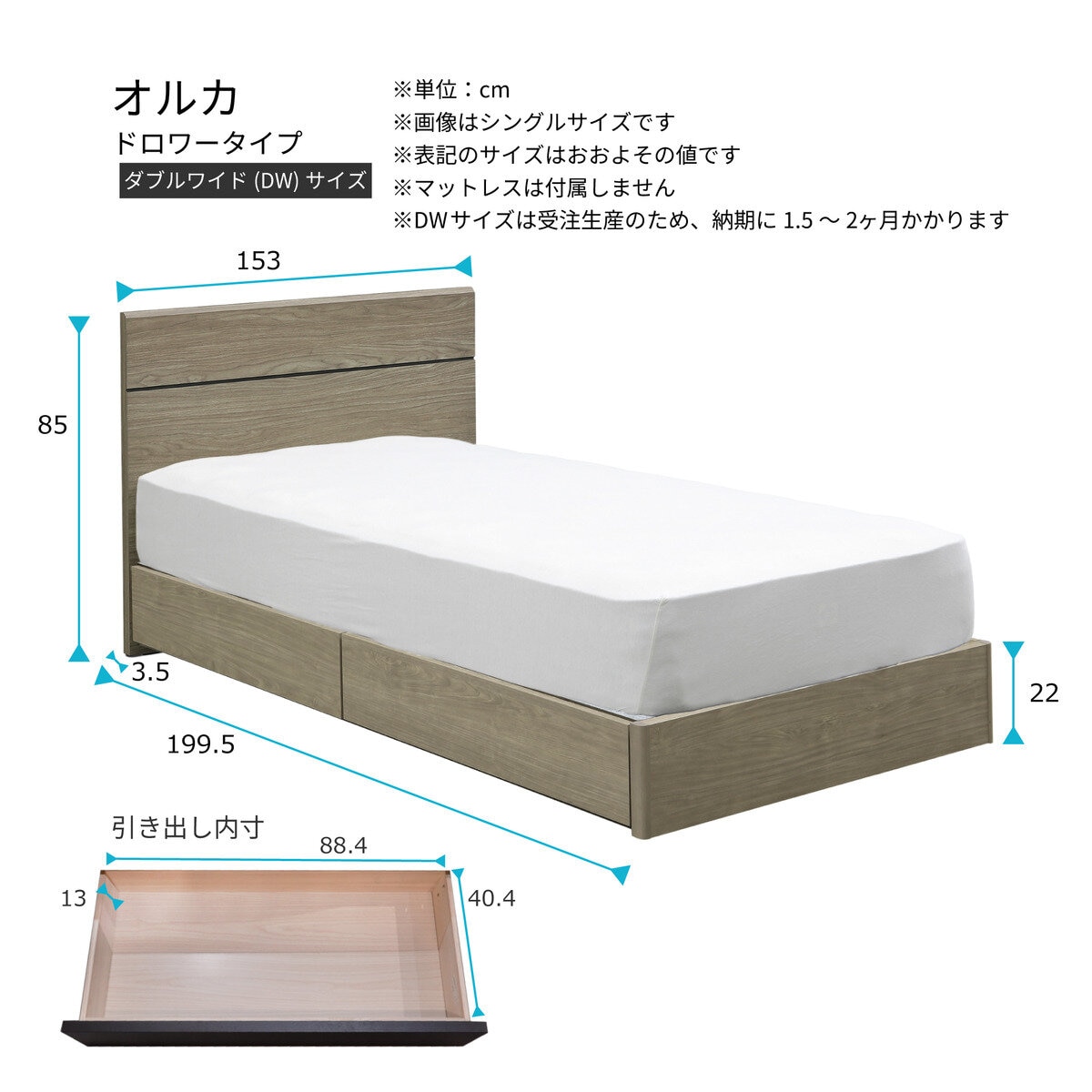 Sealy Bedframe ORCA Drawer Type Double-Wide