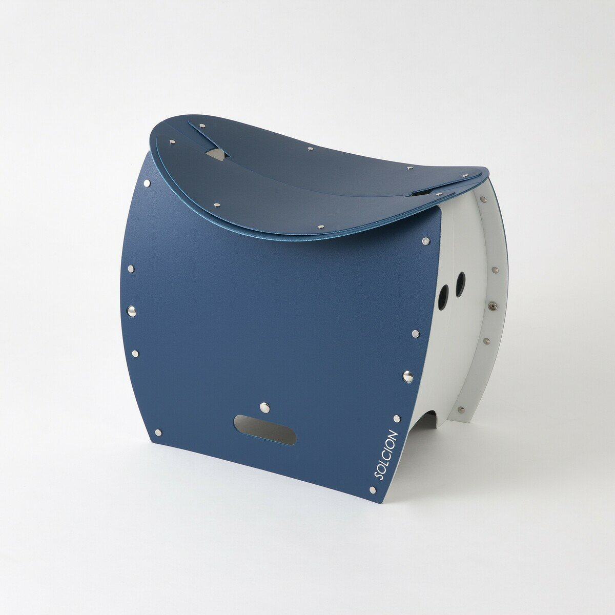 SOLCION（ソルシオン）PATATTO 350+ 折りたたみイス 防災トイレ ネイビー PT3502