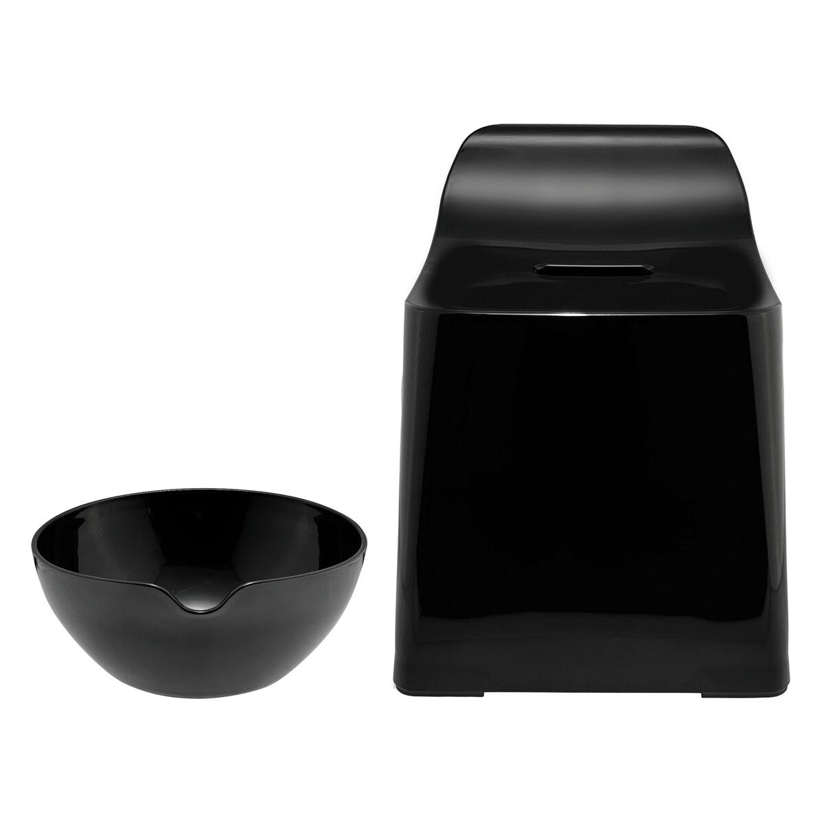 ヒューバス バススツール 高さ25cm & ウォッシュボウル セット ブラック