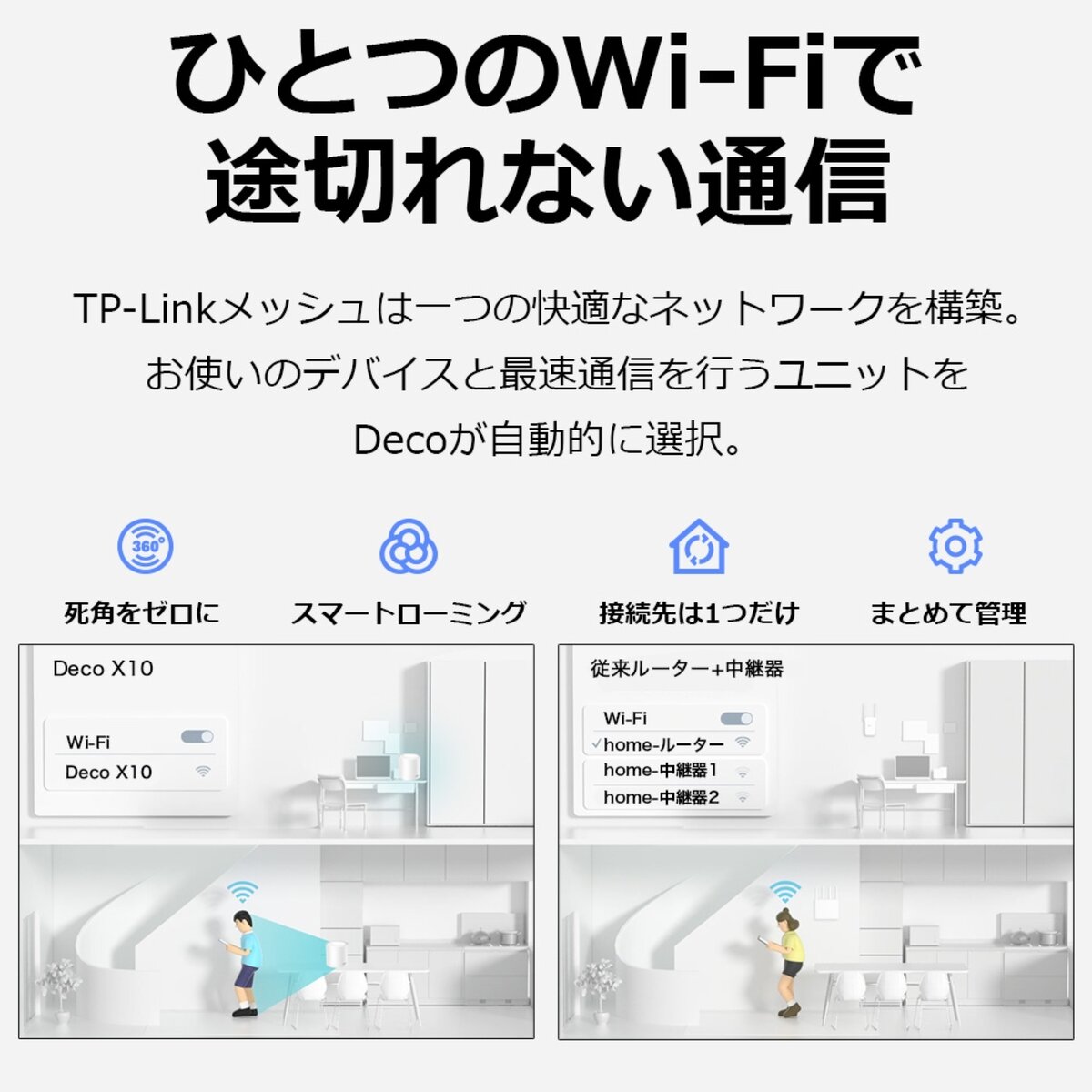 TP-Link Deco X10 3Pack メッシュWiFi6 ルーター 1201＋300Mbps AX1500 IPoE IPv6対応 3年保証