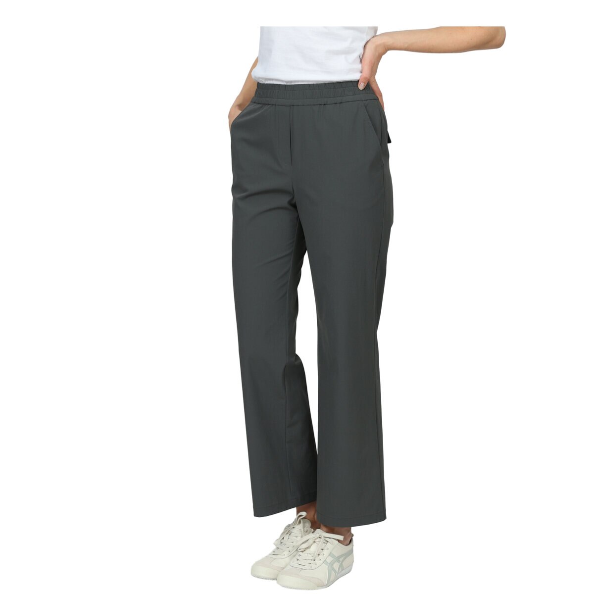 ソレチア レディース ナイロンワイドパンツ グレー S