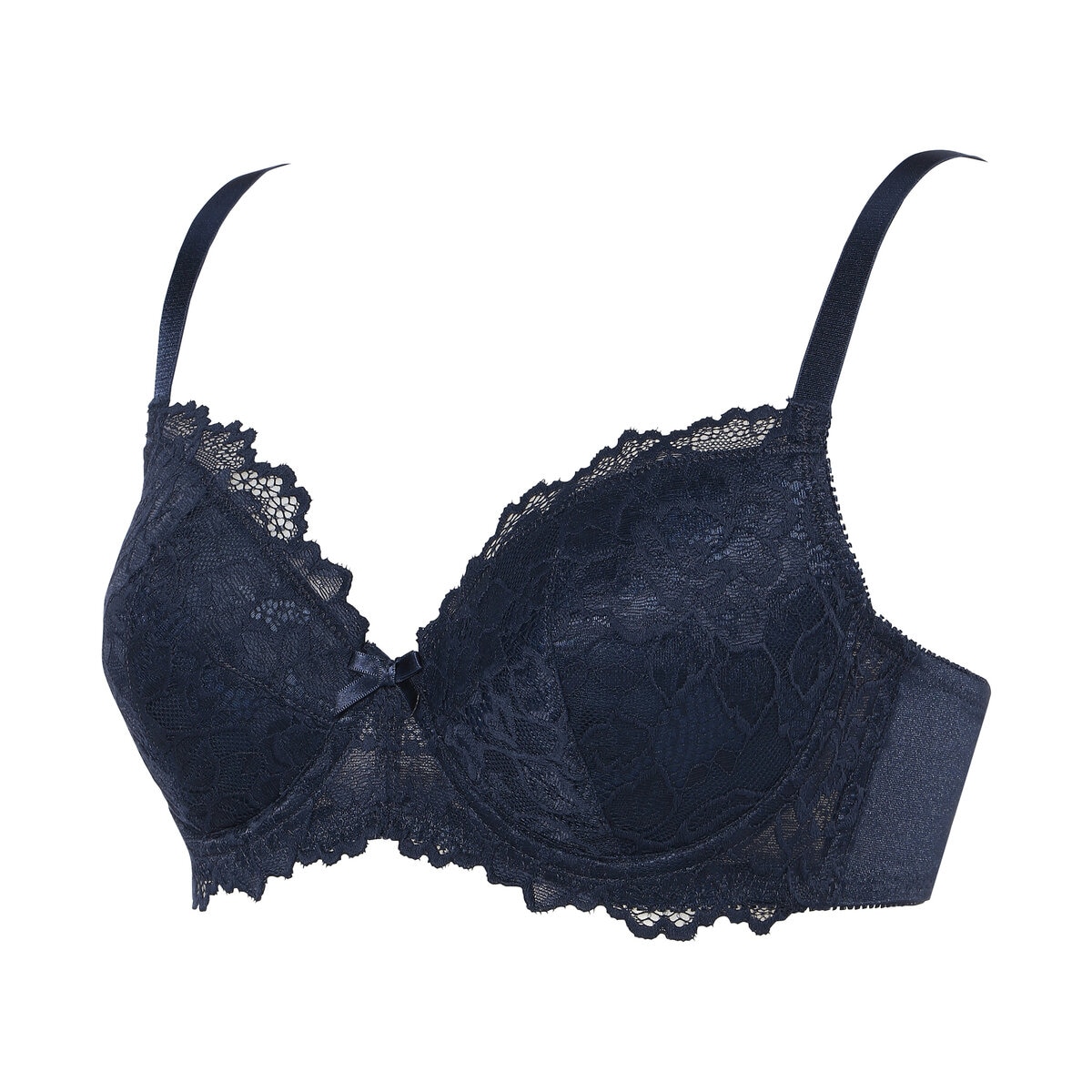 トリンプ 4/5 カップレースブラ プラチナグレー/ネイビー D75