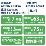 MUSASHI インバーター発電機 50/60Hz 共用 EG2750I