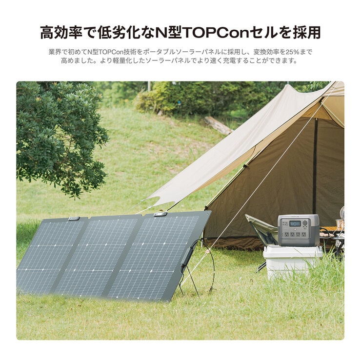 EcoFlow(エコフロー) 160W 両面ソーラーパネル Gen2 変換効率25% EcoFlow(エコフロー) 160W 両面ソーラーパネル Gen2 変換効率25%