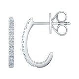 18K ホワイトゴールド 0.25カラット ダイヤモンド Jフープ ピアス
