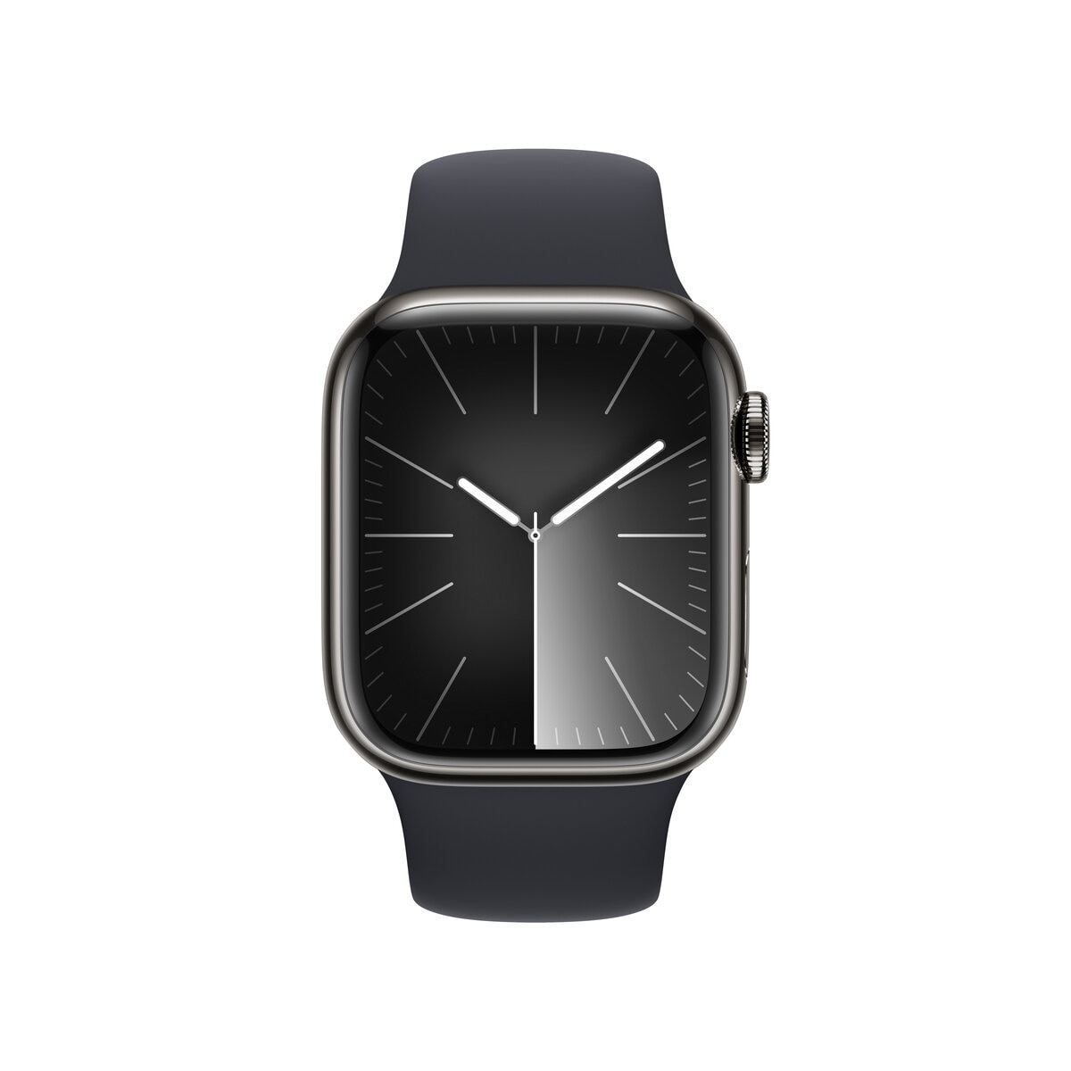 Apple Watch Series 9（GPS + Cellularモデル）- 45mmグラファイトステンレススチールケースとミッドナイトスポーツバンド - S/M