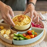 オーバーアンドバック オードブルプレート 5皿 竹製回転台付 パステルカラー