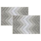 RIVIERA HOME マイクロポリエステル バスマット 40cm x 60cm 2枚組 ライトグレー