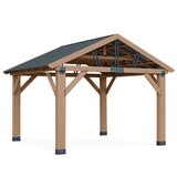 Yardistry 12x14 フィート (3.7 x 4.3m) パビリオン ガゼボ アルミ製屋根