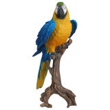 ウービア 切り株にとまるコンゴウインコの置物 ブルー 特大 H14142-1
