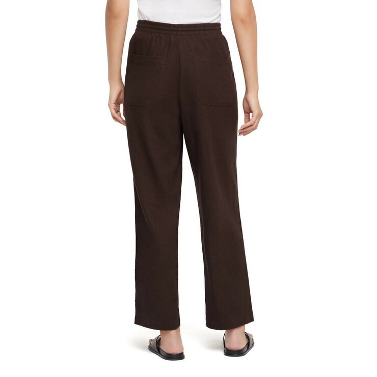 バナナ リパブリック リネン ブレンド パンツ チョコレート ガナッシュ L