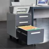 オフィスワゴン キャスター付き 3段オールロック - グレー