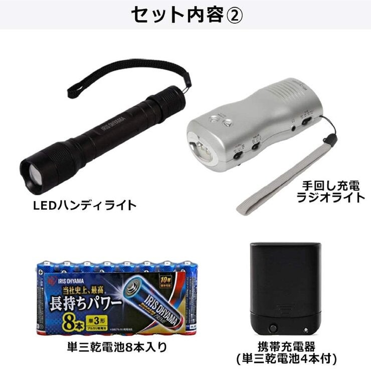 アイリスオーヤマ 避難リュックセット 2人用 38L HRS-34 アイリスオーヤマ 避難リュックセット 2人用 38L HRS-34