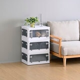 YAMAZEN コンテナフルオープンボックスM 3個組 ホワイト