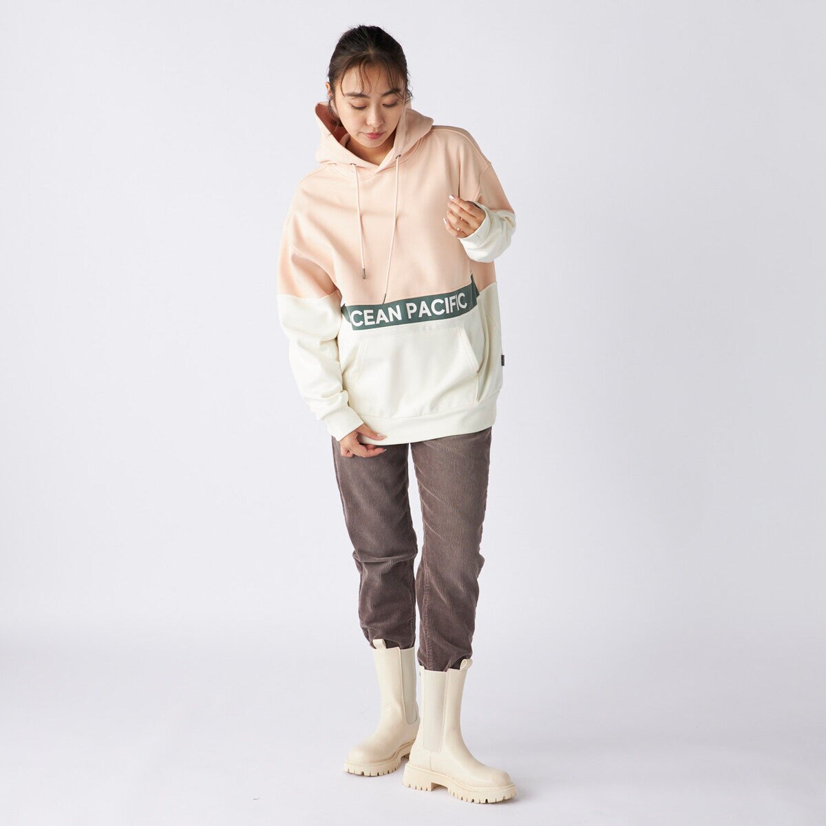 オーシャンパシフィック レディース パーカー ピンク L