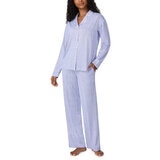 DKNY レディース ノッチカラー長袖パジャマ