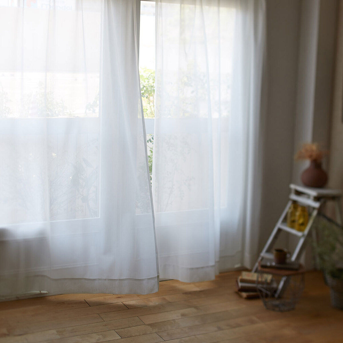 Design Life ミラーレースカーテン 100 x 133 cm グラース