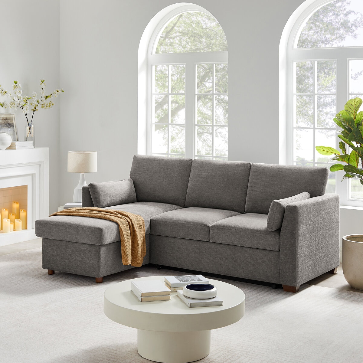 Luke 収納付きカウチソファベッド