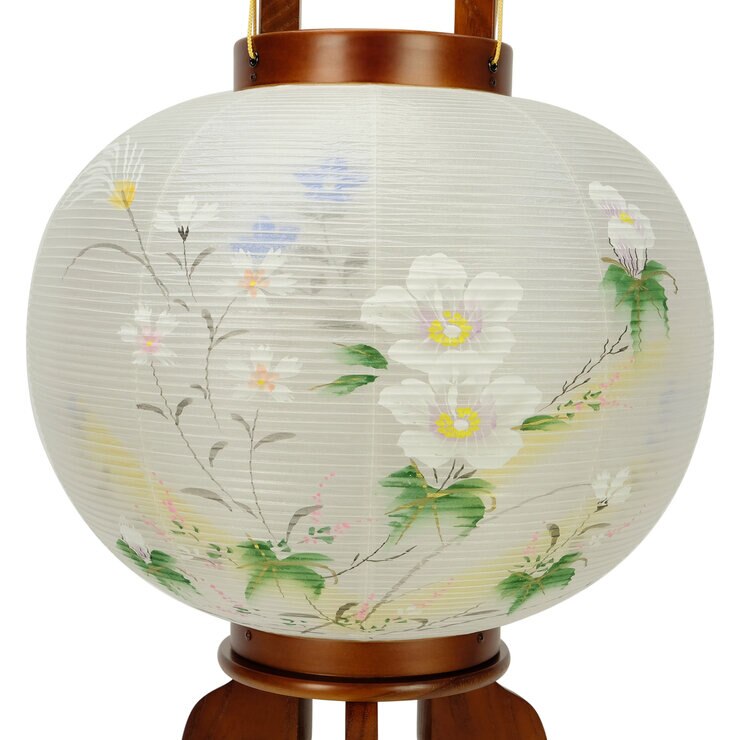 盆提灯 行灯 萩の香11号絹二重絵入 盆提灯 行灯 萩の香11号絹二重絵入