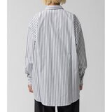 ビームスデザイン レディース ストライプシャツ オフ×チャコール L