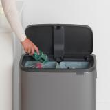 ブラバンシア Boタッチビン 2x30L タッチ式ごみ箱 2分別 プラチナ 221521