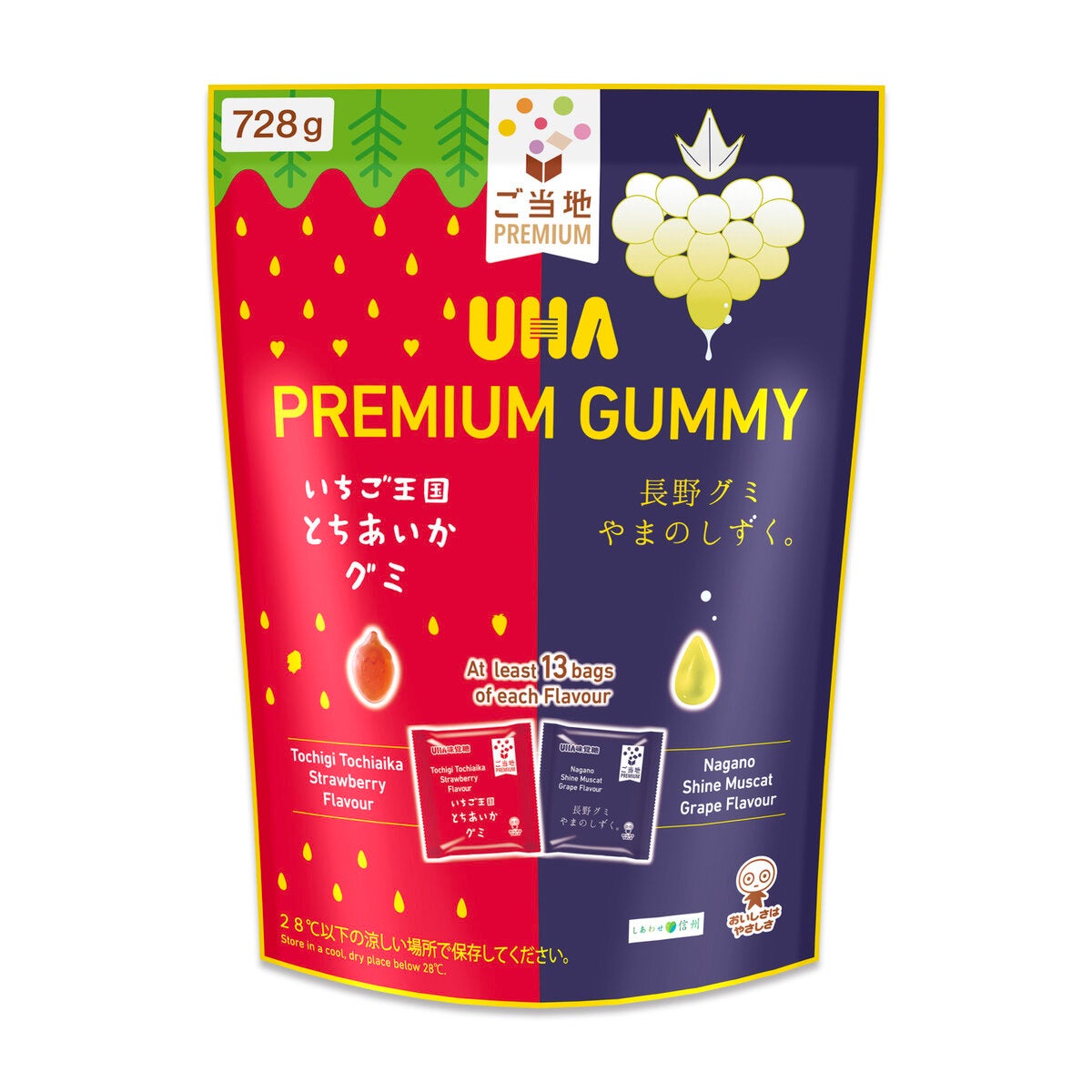 UHA ご当地 Premiumグミ とちあいか&やまのしずく 26袋入り 728g