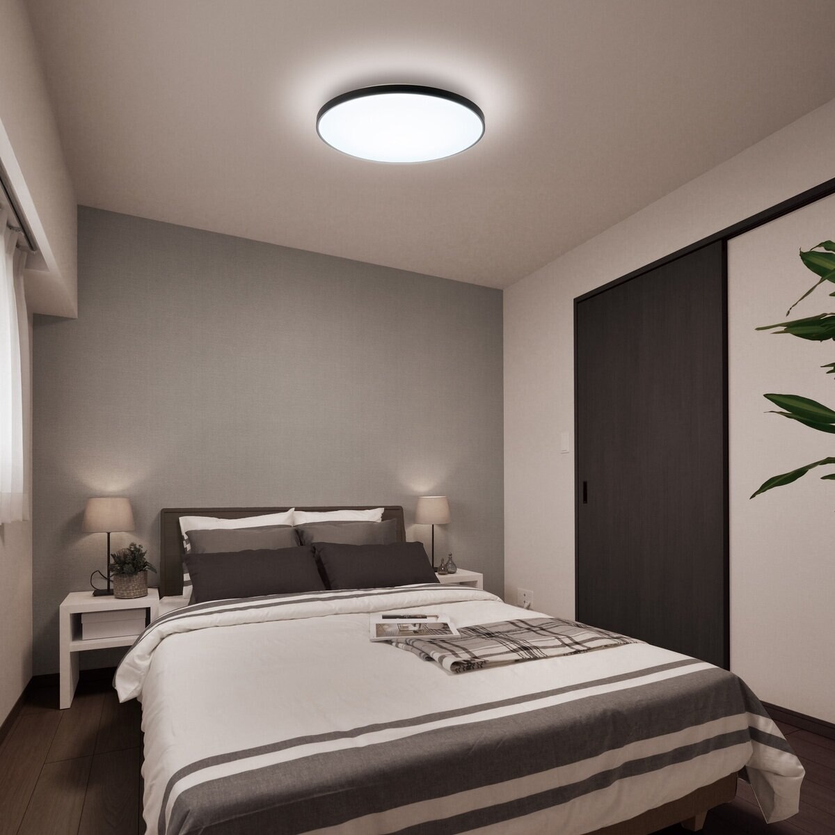 ドウシシャ ルミナス LEDシーリングライト6畳調光 ブラック 3,100