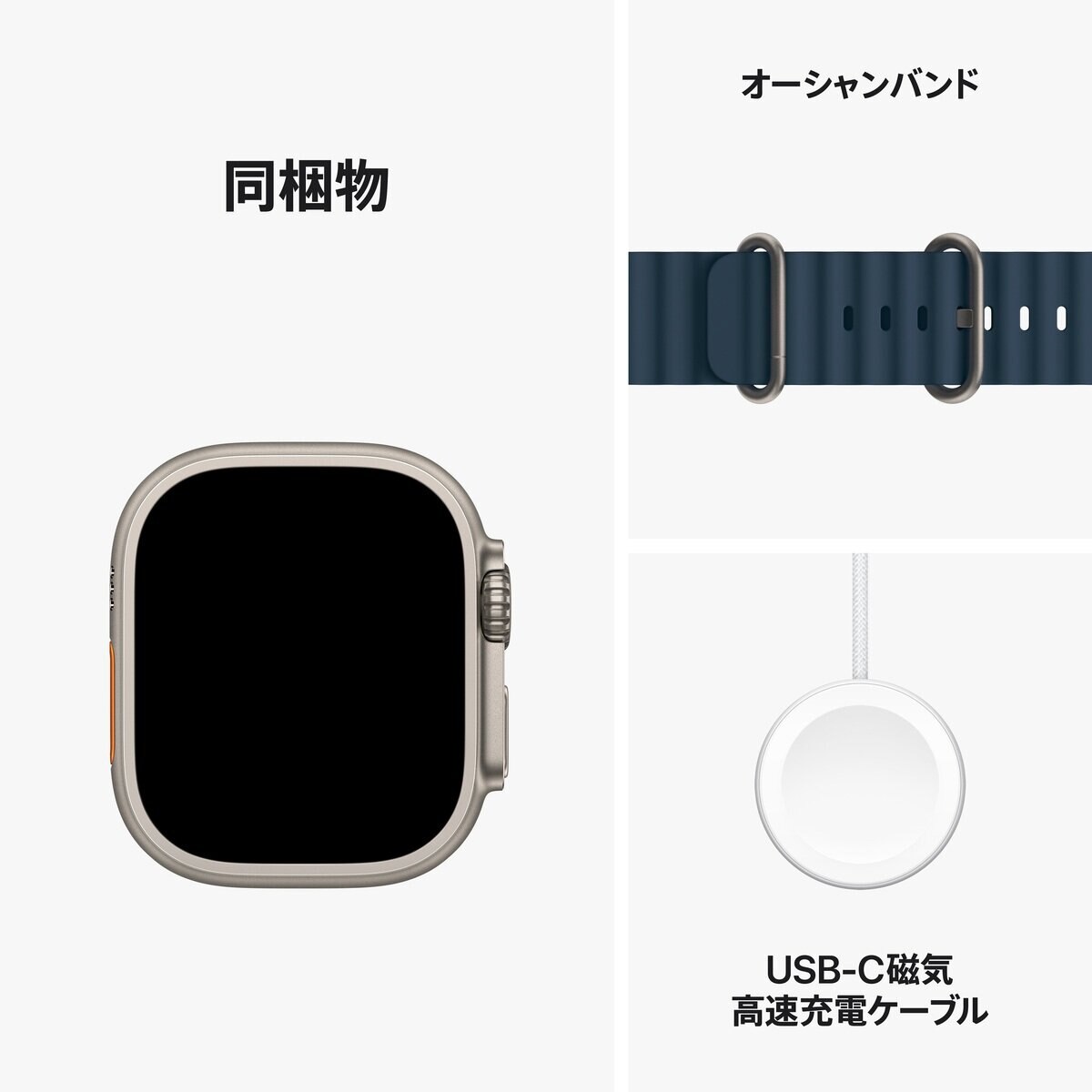 Apple Watch Ultra 2（GPS + Cellularモデル）- 49mmチタニウムケースとブルーオーシャンバンド
