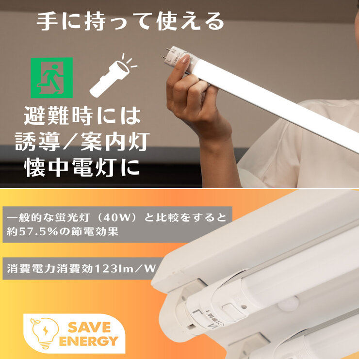 NBSs 直管型LED ライトセーバーtsuita EG13NW21KM 停電時に明かりを3時間確保 NBSs 直管型LED ライトセーバーtsuita EG13NW21KM 停電時に明かりを3時間確保