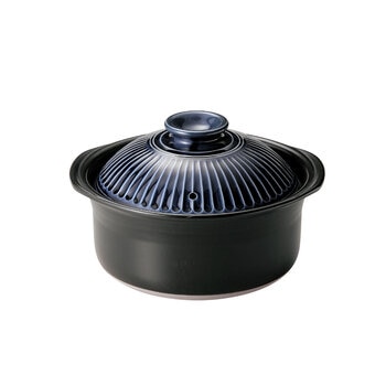 菊花 瑠璃釉 2合炊きご飯鍋 ひのきポットスタンド付き