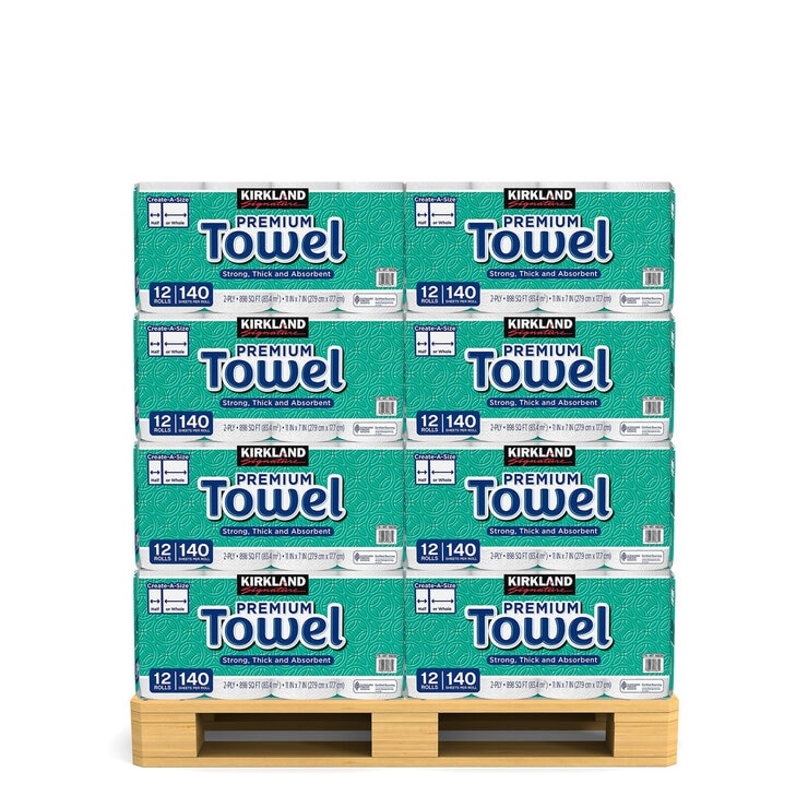 カークランドシグネチャー ペーパータオル 12ロール x 24セット (1パレットあたり) カークランドシグネチャー ペーパータオル 12ロール x 24セット (1パレットあたり)