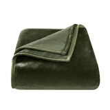 フランネル 大判ひざ掛け 152cm x 177cm グリーン