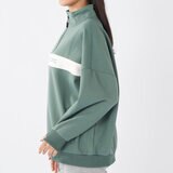 オーシャンパシフィック レディース ハーフジップ スウェットシャツ カーキ M