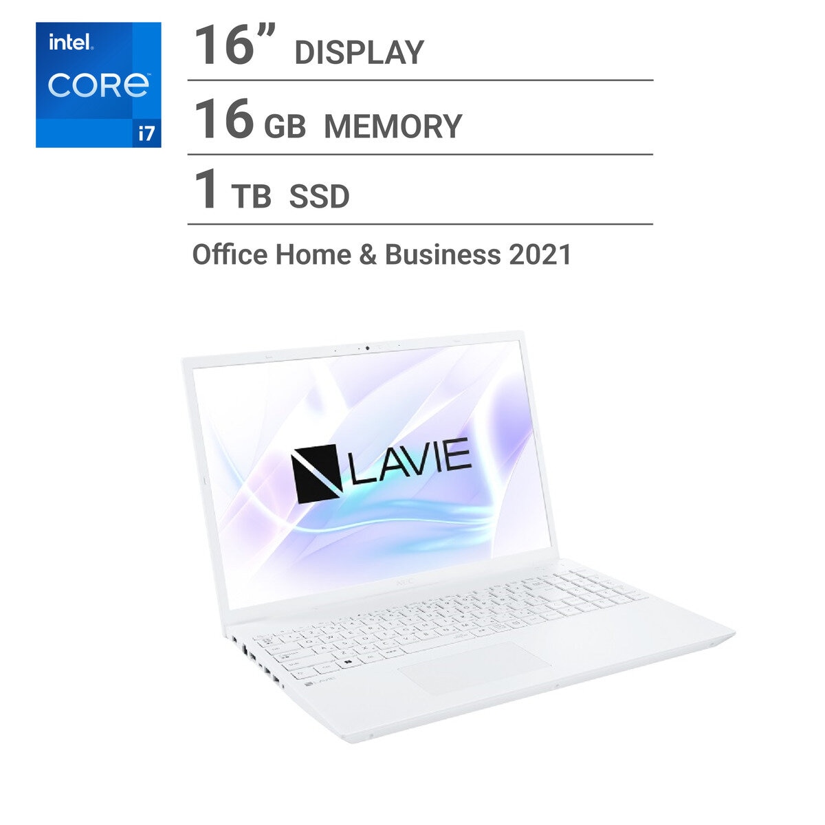 NEC ノートPC/LAVIE SMART N16/16インチ/intel Core i7/メモリ 16GB/SSD 1TB/PC-SN176ABAZ-6
