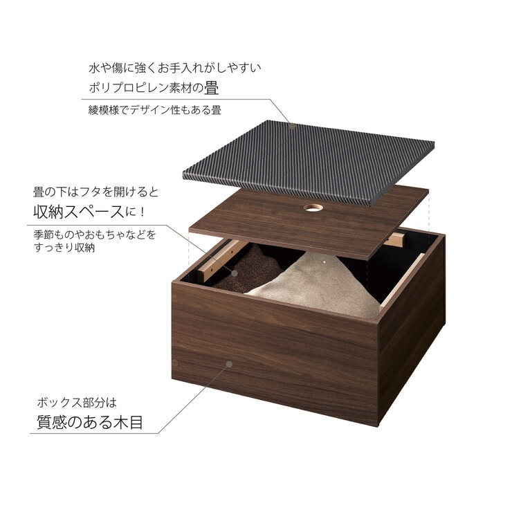 ゼンキューブ 畳ボックス ダークブラウン x ダークグレー ZCM-3060BX-DB-DG
