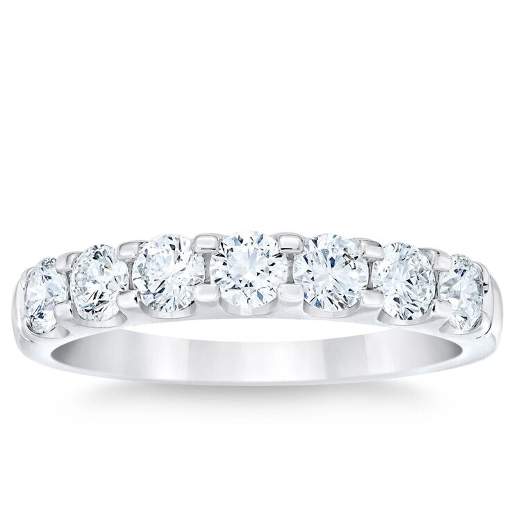 14K ホワイトゴールド 1.00カラット 7石 ダイヤモンド リング 14K ホワイトゴールド 1.00カラット 7石 ダイヤモンド リング