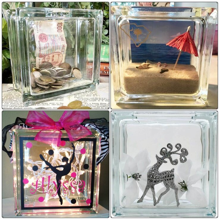 ONYX JAPAN ガラスブロック 4個セット 透明 中が見える クラフト 貯金箱 ディスプレイ インテリア ギフト