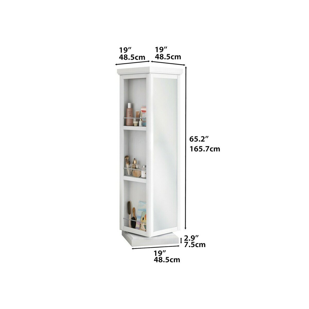 Tresanti 全身ミラー180度回転マルチ収納