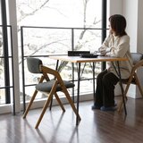 折りたたみ式ダイニングチェア コーデュロイカーキ