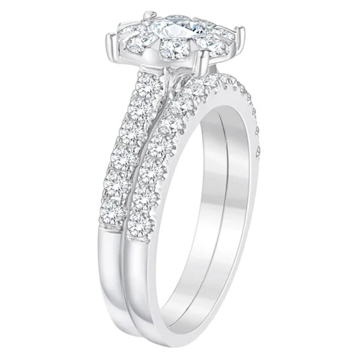 14K ホワイトゴールド 1.40カラット ダイヤモンド リング セット 14K ホワイトゴールド 1.40カラット ダイヤモンド リング セット