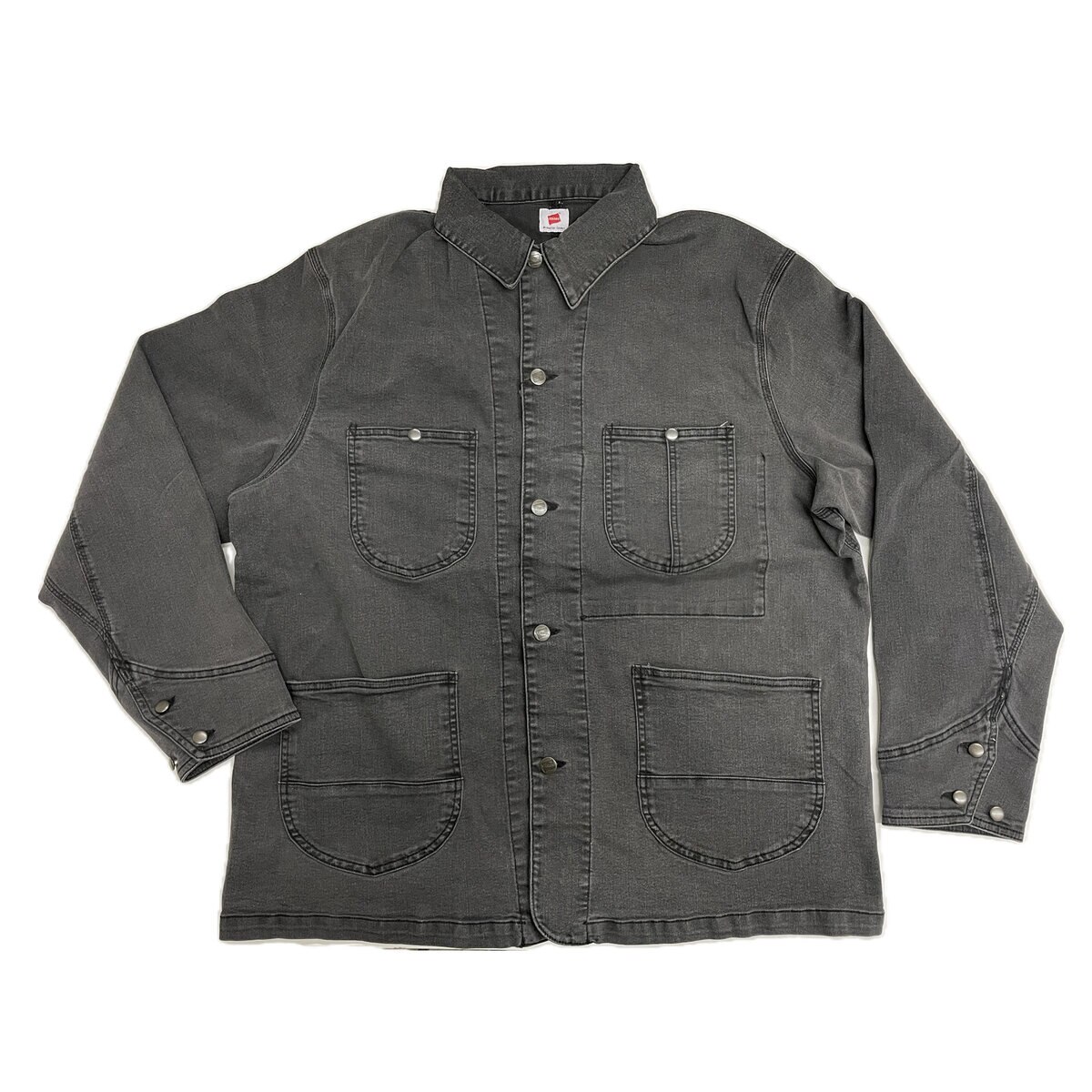 ヘインズ BIG SIZE ストレッチデニムカバーオール / ブラック / 5L ヘインズ BIG SIZE ストレッチデニムカバーオール / ブラック / 5L