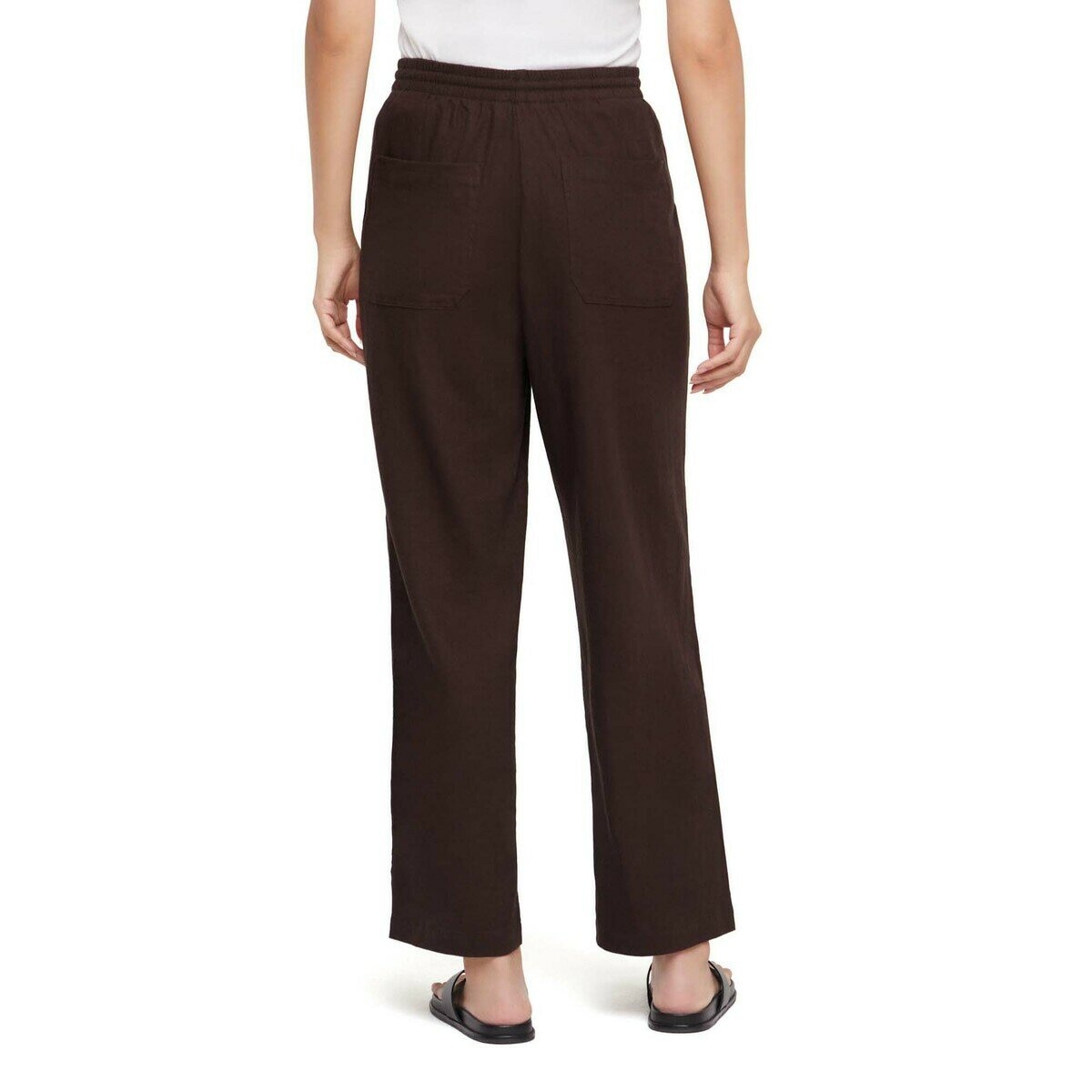 バナナ リパブリック リネン ブレンド パンツ チョコレート ガナッシュ XL