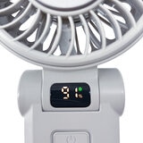 Seena ディスプレイ付 ハンディファン 2個セット グレイ×エアリーブルー