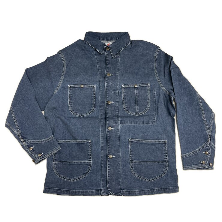 ヘインズ BIG SIZE ストレッチデニムカバーオール / ブルー / 2L ヘインズ BIG SIZE ストレッチデニムカバーオール / ブルー / 2L