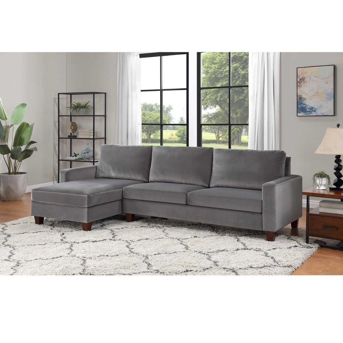 ベルベット シェーズ 2pc セクショナルソファ Costco Japan