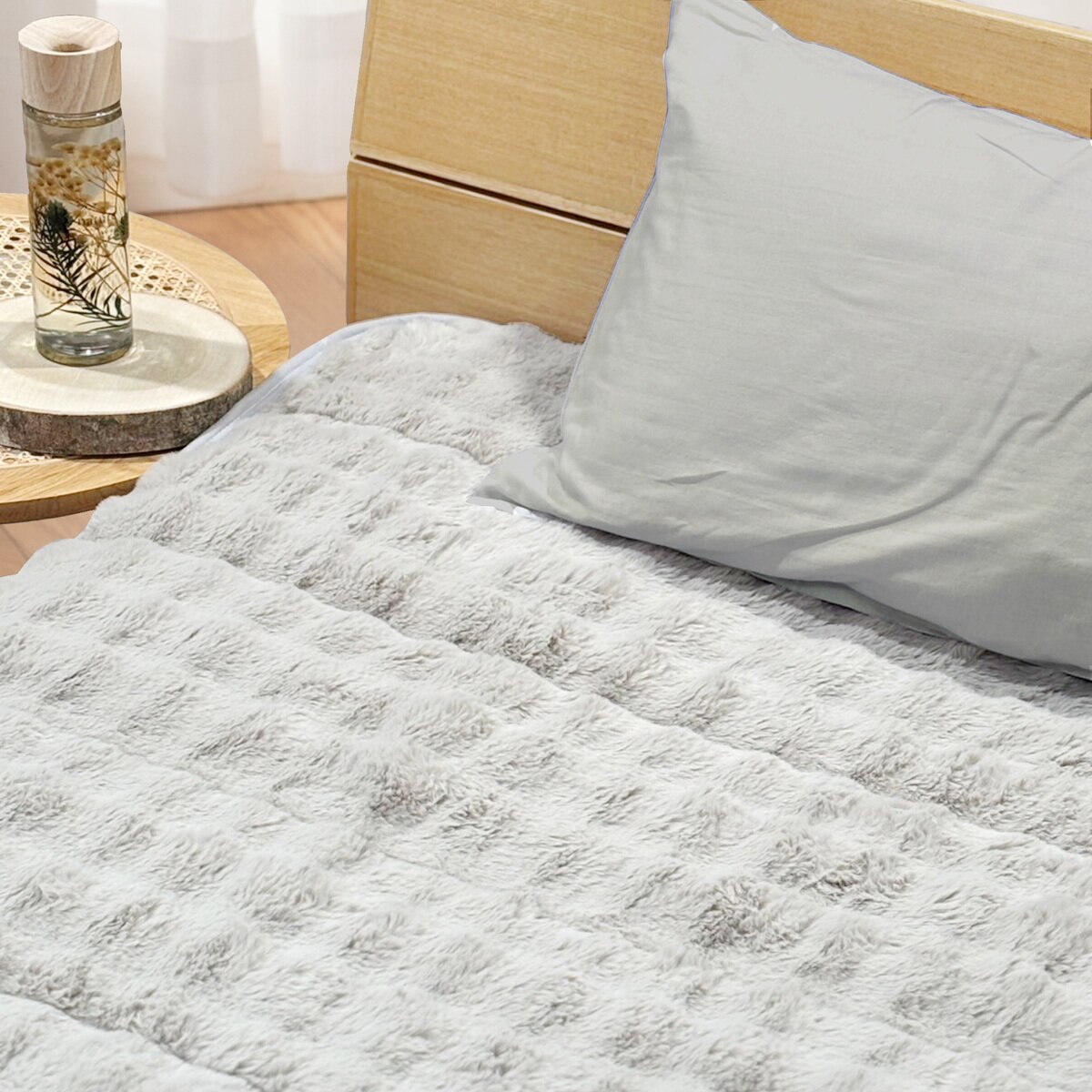 西川 ファータッチ もこもこ敷パッド シングル グレージュ